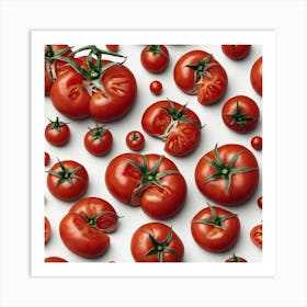 Tomatoes On A White Background 4 Art Print