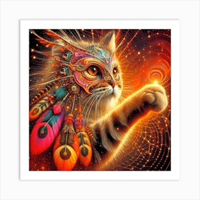 Feline Cat Creative Artwork Illustration 50 Art Print