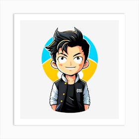 Boy With Black Hair Art Print