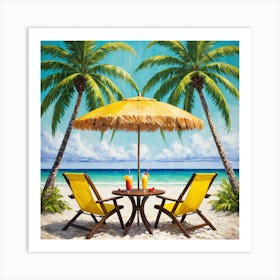 Two Chairs On The Beach 2 Art Print