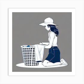 Laundry Basket Art Print