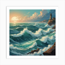 Illustrative Albedo Restless Sea Art 3 Art Print