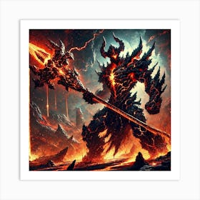 Lord Abyssion Volcanic Spear Art Print