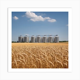 Wheat Field With Silos Art Print