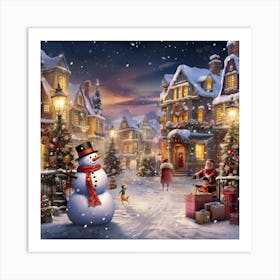 Christmas Village 18 Art Print