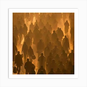 Silhouette Of A Crowd Art Print