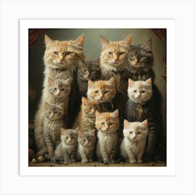 Family Of Cats Art Print