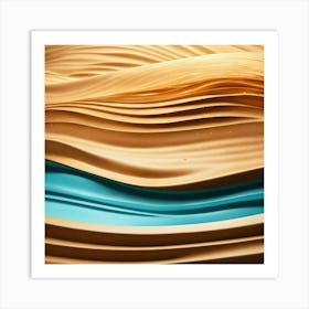 Abstract Background Ocean Wave And Sand 3d Shiny (1) (1) Art Print