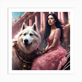 rose husky queen Art Print