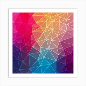 Multicolored Geometric Origami Idea Pattern Art Print