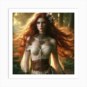 Red Haired Beauty 2 Art Print