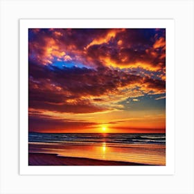 Sunset On The Beach 309 Art Print