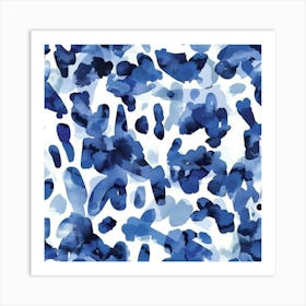 Blue And White Watercolor Pattern Art Print