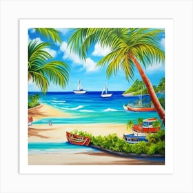 Beach Scene 2 Art Print