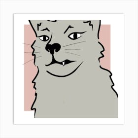 Grey Kitty Cat Art Print