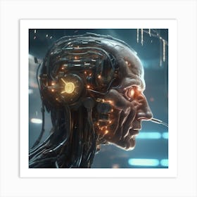 Robot Head 43 Art Print