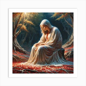 Jesus In The Woods 2 Art Print