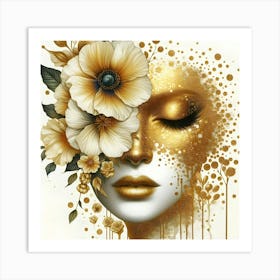 Gold Face 7 Art Print