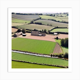 Aerial View Of Farmland 11 Art Print