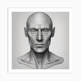 3d Head Art Print