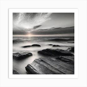 Sunset Over Rocks 2 Art Print