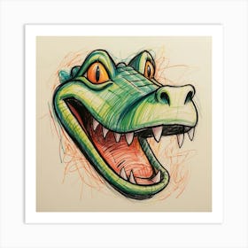 Alligator Head 3 Art Print