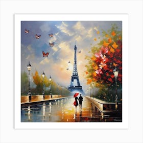 Paris In The Rain 3 Art Print