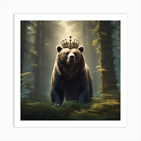 King Bear In The Forest 1 Art Print