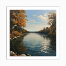 Autumn Lakeside Art Print