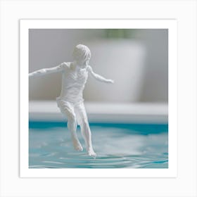 Child Jumping In The Pool Art Print