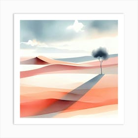 Lone Tree In The Desert Art Print