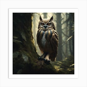 Owl In The Forest 87 Art Print