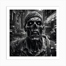 Zombie In The City Art Print