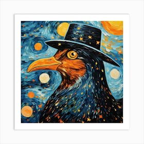 Raven Starry Night Art Print