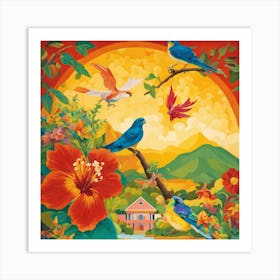 Birds Of Paradise Art Print