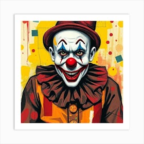 Silly clown Art Print