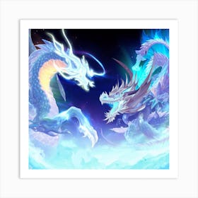 Two Dragons Fighting 18 Art Print