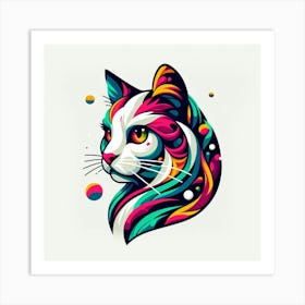 Colorful Cat 4 Art Print