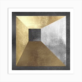 Metal and gold geometry 14 Art Print