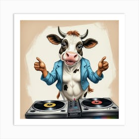 Cow Dj 7 Art Print