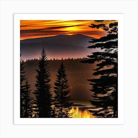 Sunrise In The Mountains 17 Art Print