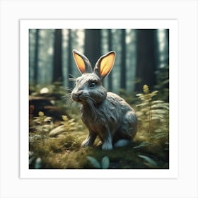 Rabbit In The Forest 60 Art Print