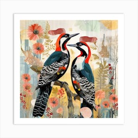 Bird In Nature Woodpecker 4 Art Print