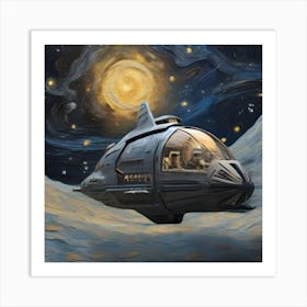 Spaceship In Space 5 Art Print