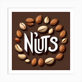 Nuts On A Brown Background 2 Art Print