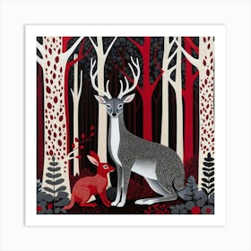 Deer In The Forest 1 Art Print