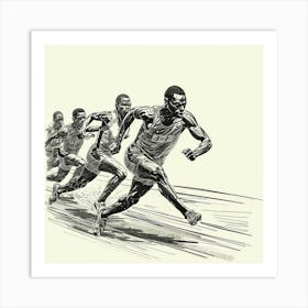 A Track And Field Competition Hand Drawn Sketch 1 Art Print