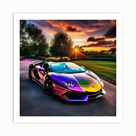 Rainbow Lamborghini 3 Art Print