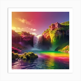 Rainbow Waterfall 1 Art Print