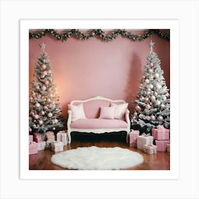 Pink Christmas Room Art Print